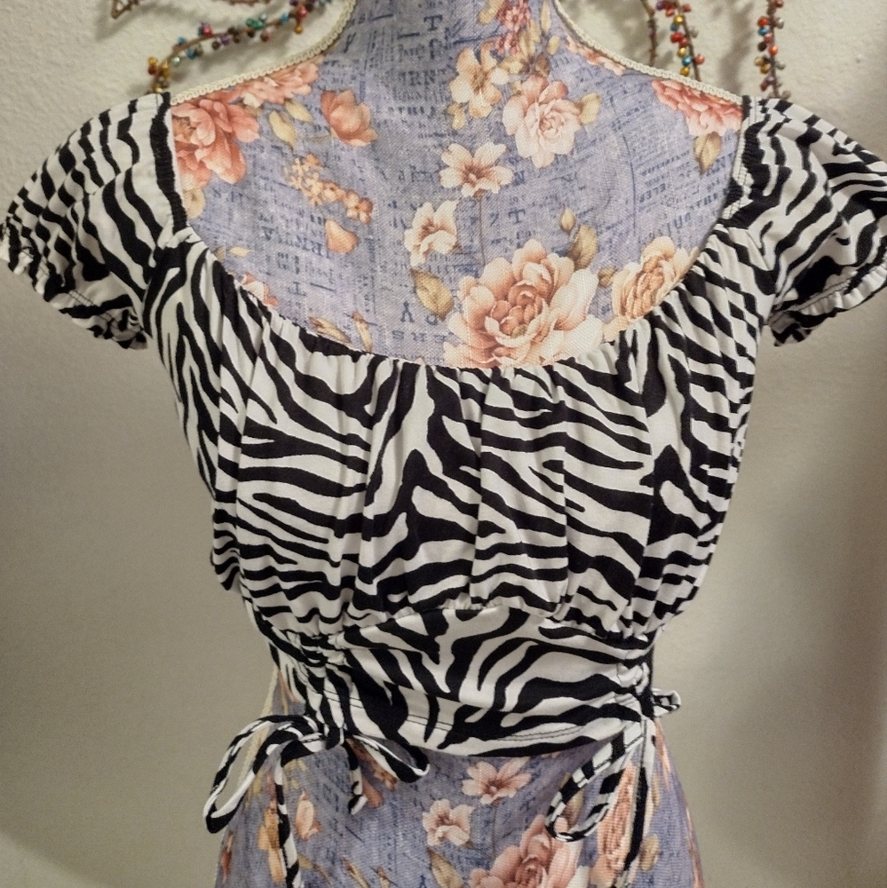 Almost Famous Zebra Print Crop Top